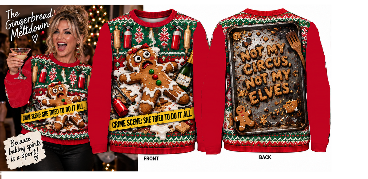 Gingerbread Meltdown – Crime Scene Holiday Tee
