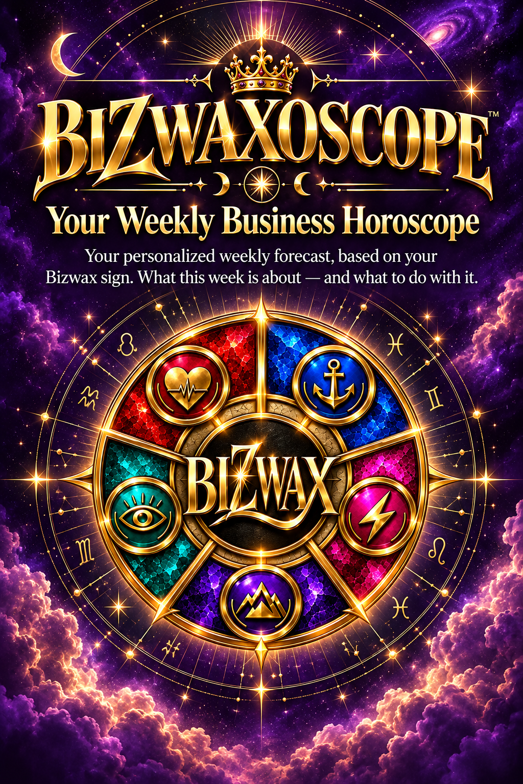 BIZWAXOSCOPE Monthly Membership – Weekly Business Horoscope, Marketing To‑Dos, and Strategy Guidance for Your Bizwax Element