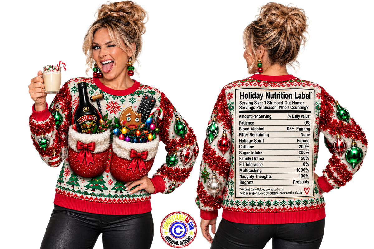 “Holiday Emergency Bra – Support What Matters”  — Gag Christmas Holiday Tee