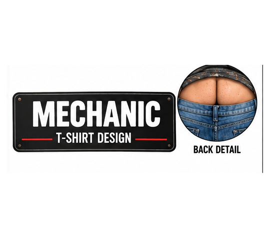 Mechanic Tool Vest T‑Shirt — "Built Not Bought" & "Rear End Making Noise?" Graphic Tee