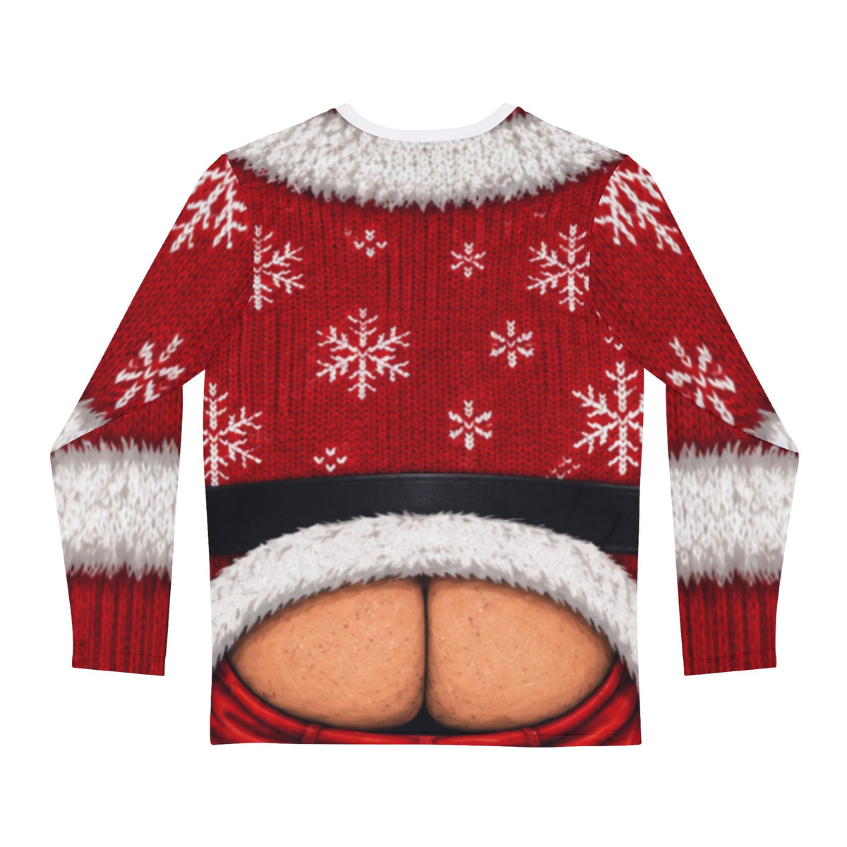 Funny Santa Belly & Butt Long Sleeve Shirt — Gag Christmas Holiday Tee