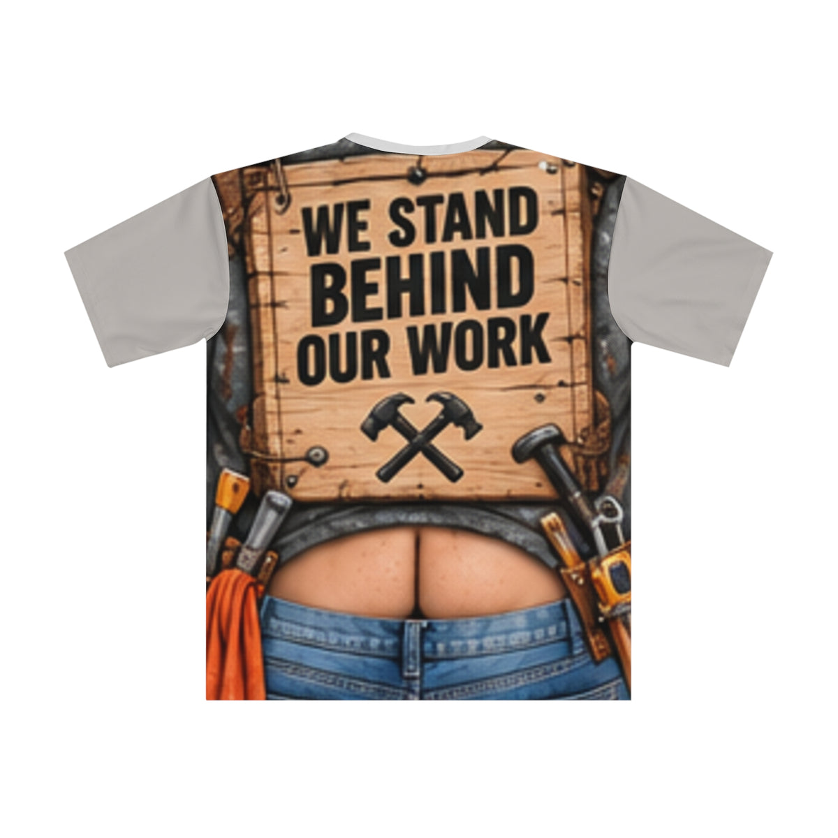 Construction Worker Costume T-Shirt — “Measure Twice Cut Once” Novelty Workwear Tee