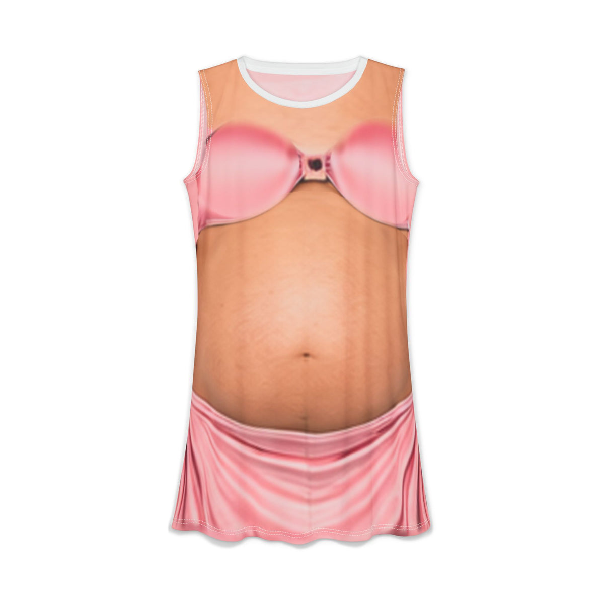 Novelty Maternity or beer belly Pink Bikini Print Women's Casual Dress — Funny Beach Costume