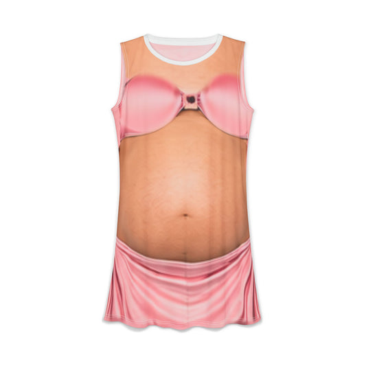 Novelty Maternity or beer belly Pink Bikini Print Women's Casual Dress — Funny Beach Costume