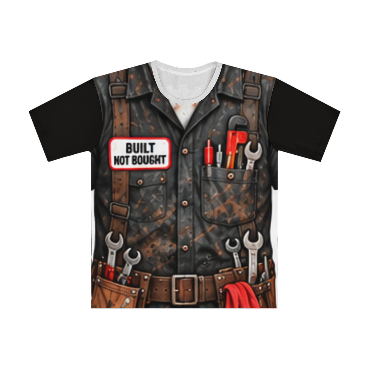 Mechanic Tool Vest T‑Shirt — "Built Not Bought" & "Rear End Making Noise?" Graphic Tee
