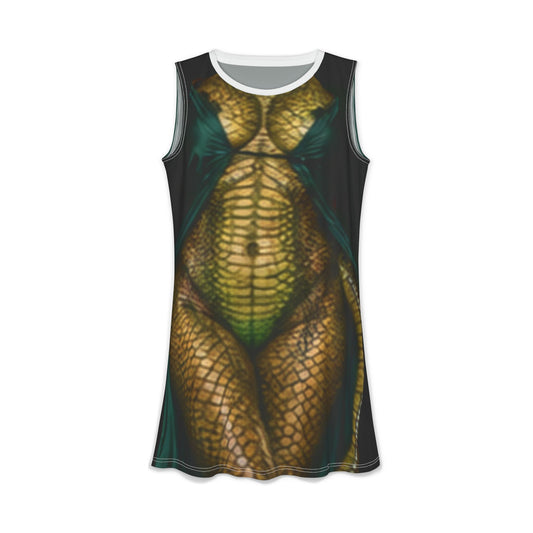 Dragon Scale Bodycon Dress – Fantasy Green Reptile Dress